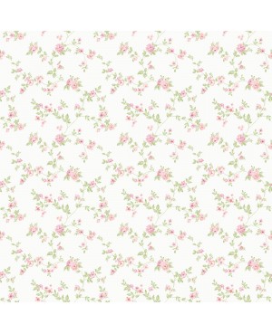 Papel pintado ramas rosas y...